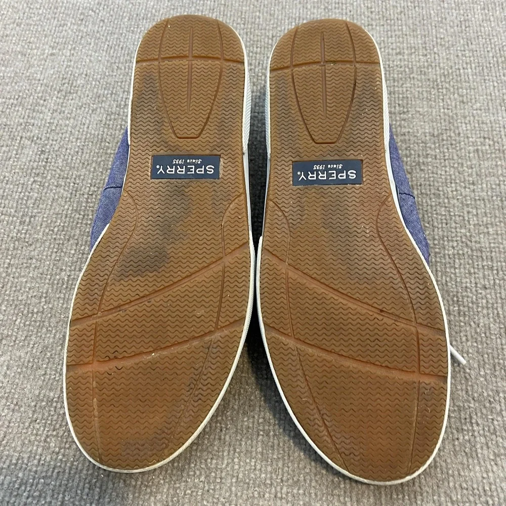 Sperry Top-Sider Boat Shoes Mens Size 12 Blue Canvas Preppy Non-Slip STS12848